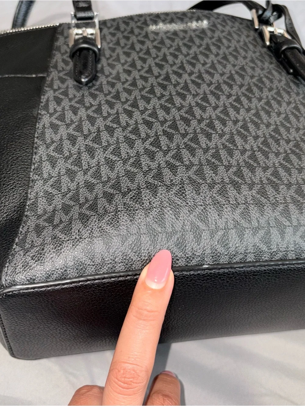 Michael Kors Gray and Black Signature MK Tote
